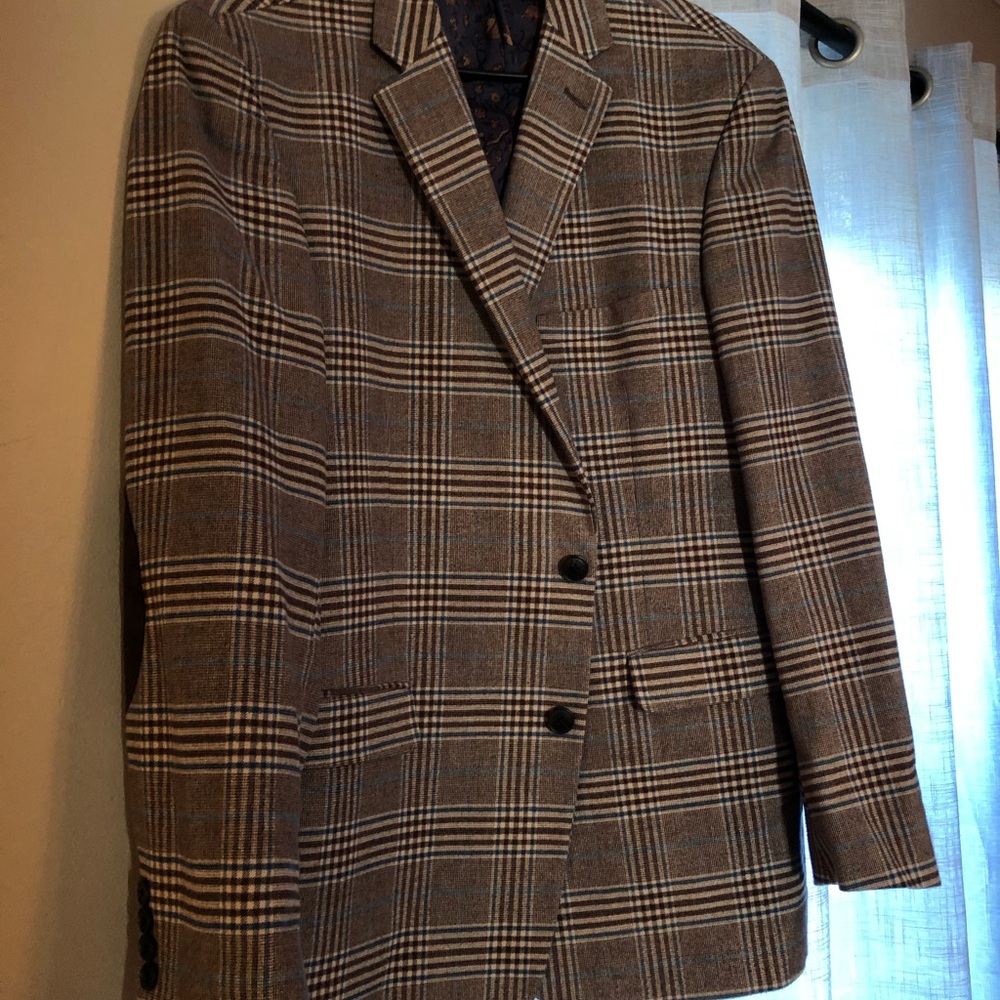 Classic Checked Sport Coat with Elbow Patches